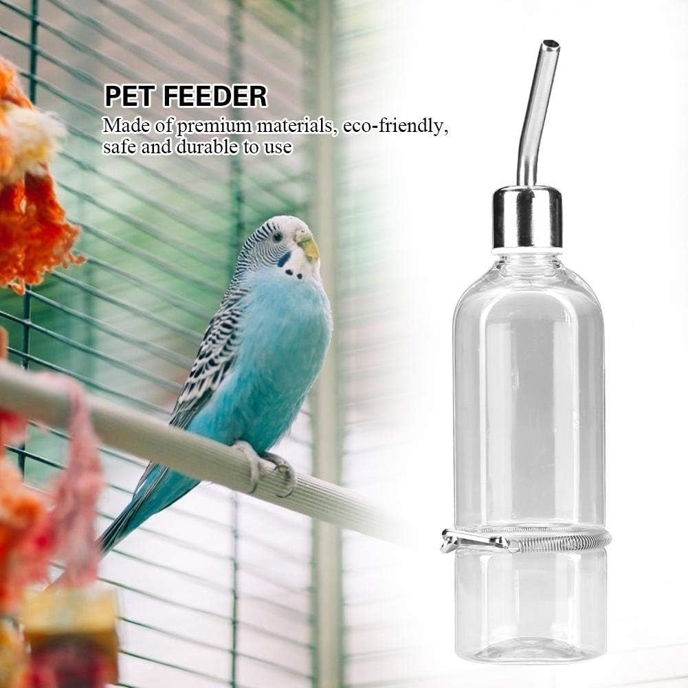 Pet Water Dispenser Automatic Pet Water Feeder Pet Hanging Water Feeding Bottle Hamster Water Bottle Water Feeder for Birds with Stainless Steel Ball Nipple