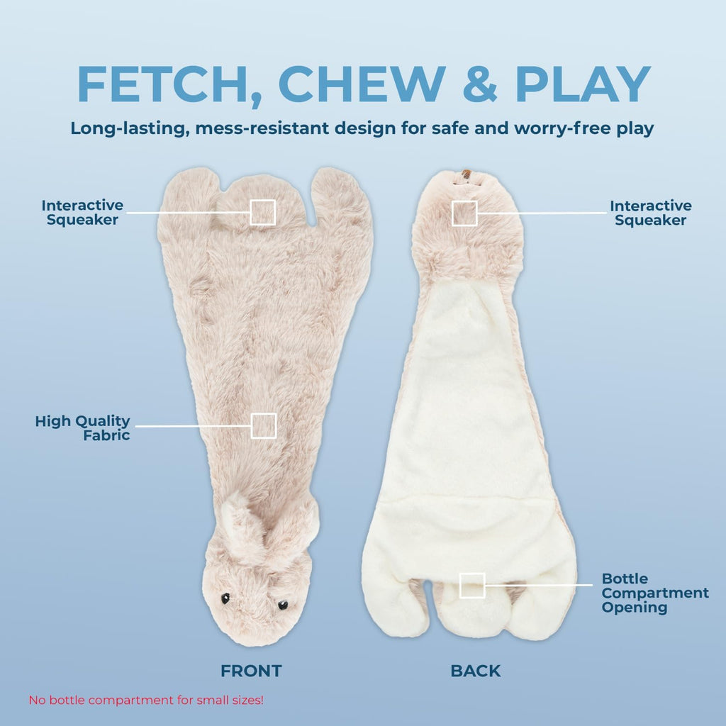 Squeaky Dog Toys with Soft Durable Fabric for Small, Medium and Large Pets Interactive Toy for Indoor Play, Supports Active Biting and Play - Hare, Medium