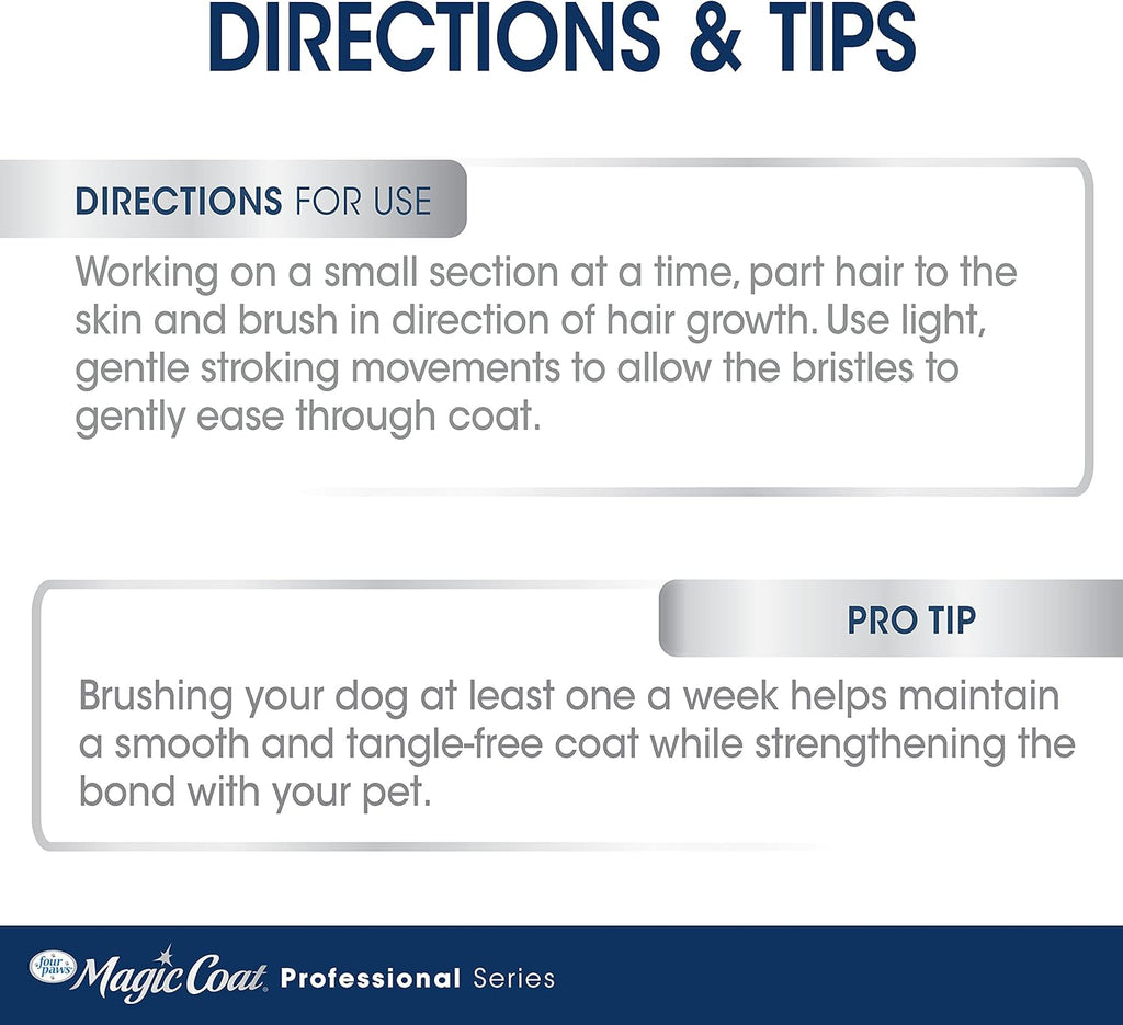 Magic Coat Professional Series Grooming Brush for Dogs & Cats, Reduces Shedding, Stimulates Coat'S Natural Oils, Ergonomic Design, Ideal for Medium, Long, Curly, and Wiry Coats