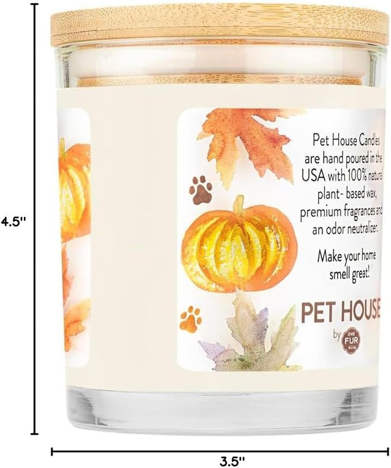 Pet House Fall Candles, Long Lasting, Clean Burning, Soy Wax Scented Candles for Pet Odor, Pumpkin Spice, 2 Pack