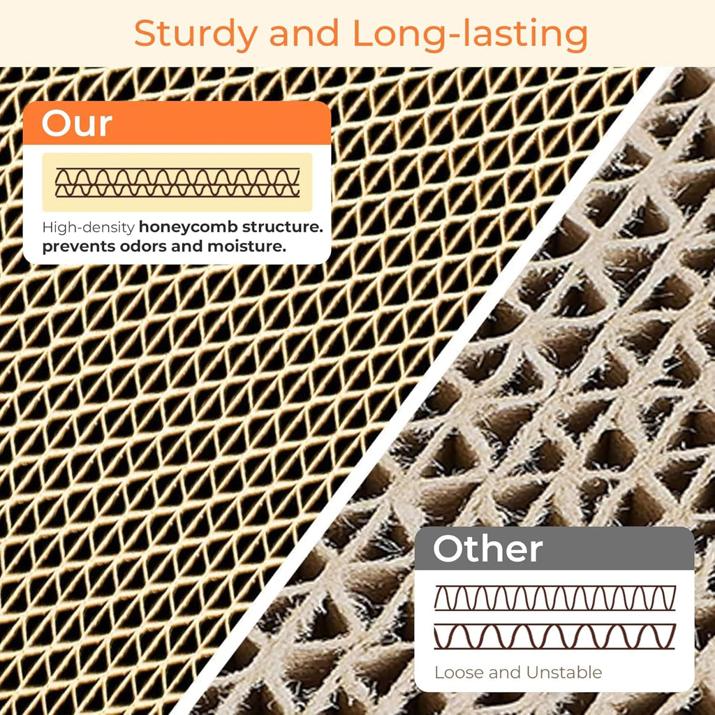 Cat Scratcher L Shape, 25" Cat Scratching Post for Indoor Cats Adults with Cat Scratch Box and Cat Sratching Board, Vertical Wall Cat Scratch Pad Bed