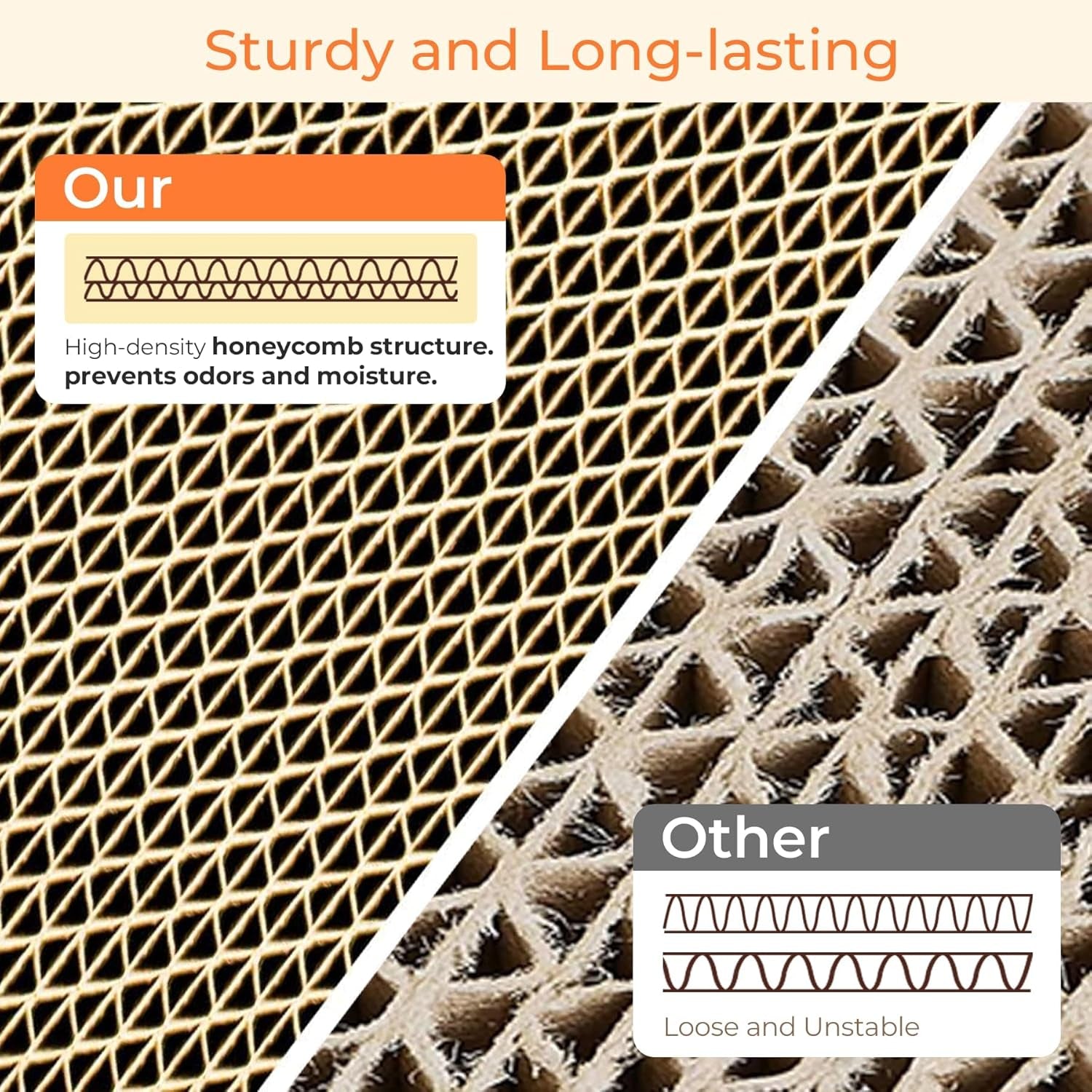 Cat Scratcher L Shape, 25" Cat Scratching Post for Indoor Cats Adults with Cat Scratch Box and Cat Sratching Board, Vertical Wall Cat Scratch Pad Bed