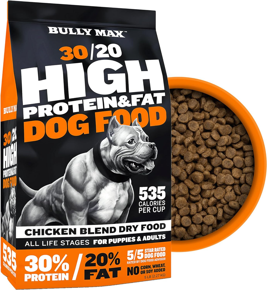 Dry Dog Food for Adults & Pupppies - High Protein & Fat for Muscle & Weight Gain - High Performance Dog Food Supplements - Small & Large Breed Dogs (535 Calories per Cup), Chicken, 5Lb Bag