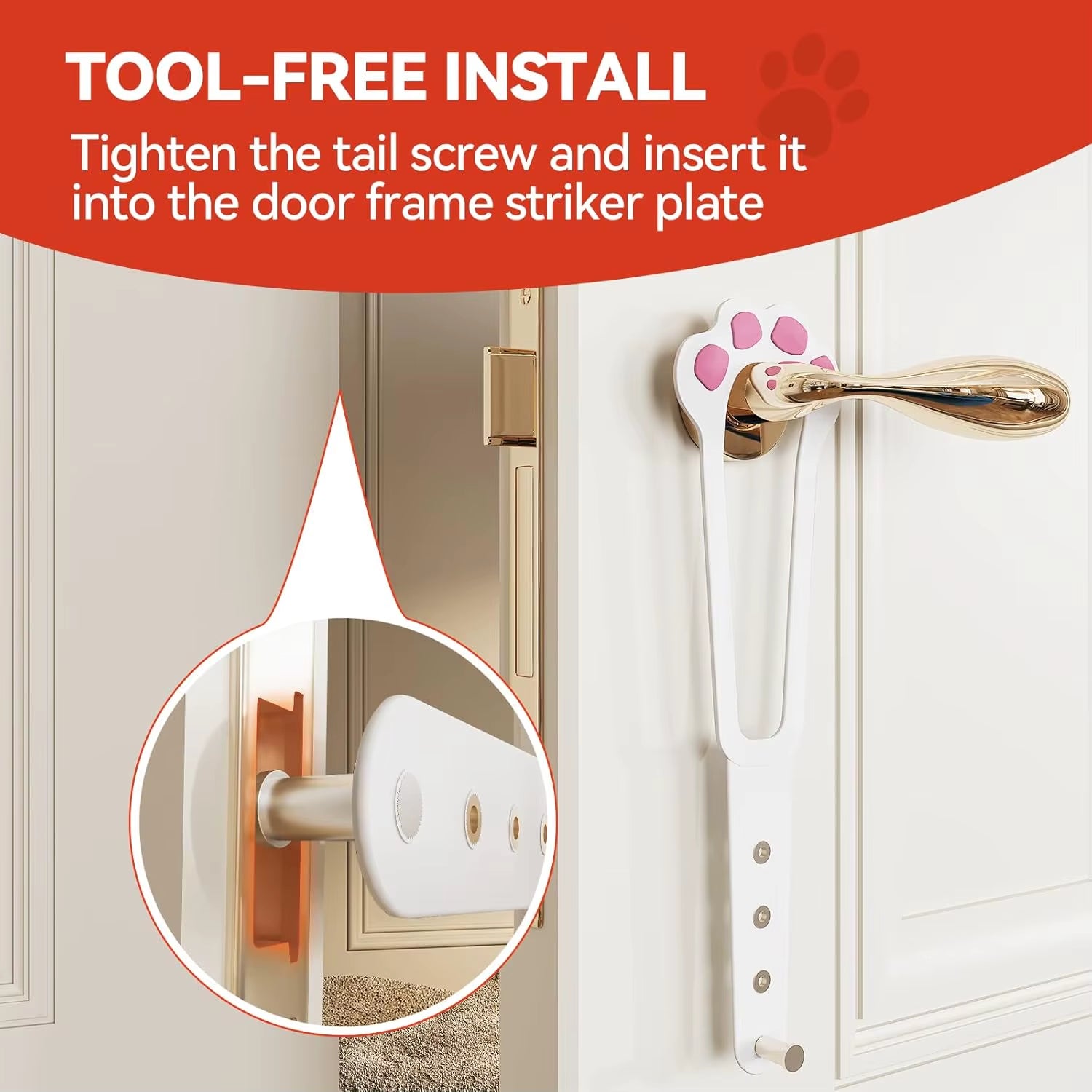 Cat Door Holder Latch Adjustable Dog Door Stopper Elastic Gate Lock Flex Latch Strap Keep Dog Out from Entering Pet Gate Supply