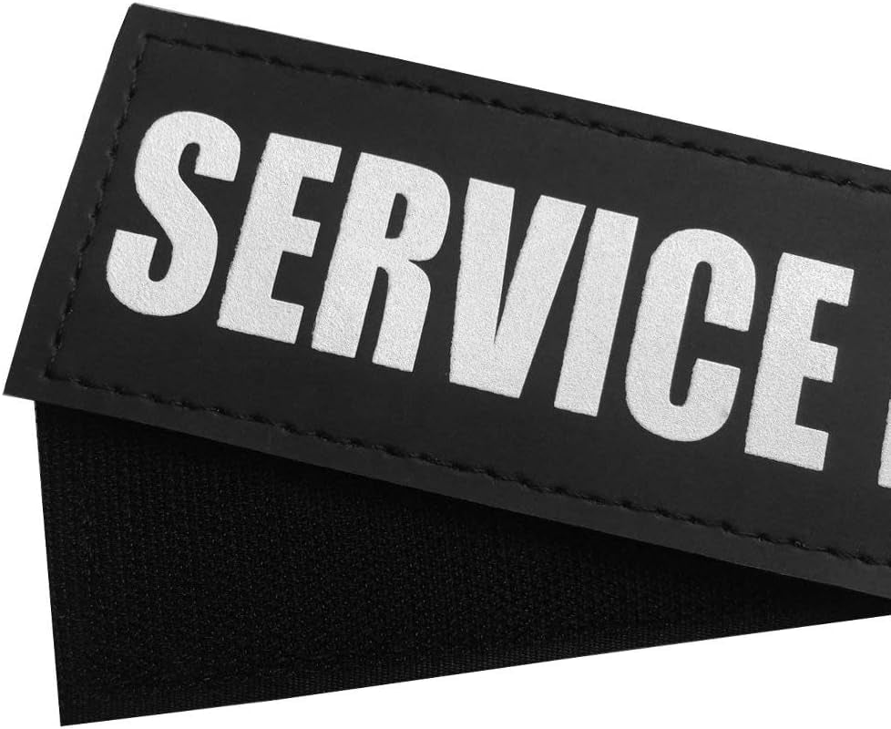 Dog Patches for Service Dogs, Reflective and Removable Dog Tags for Service Vest Dog Harness