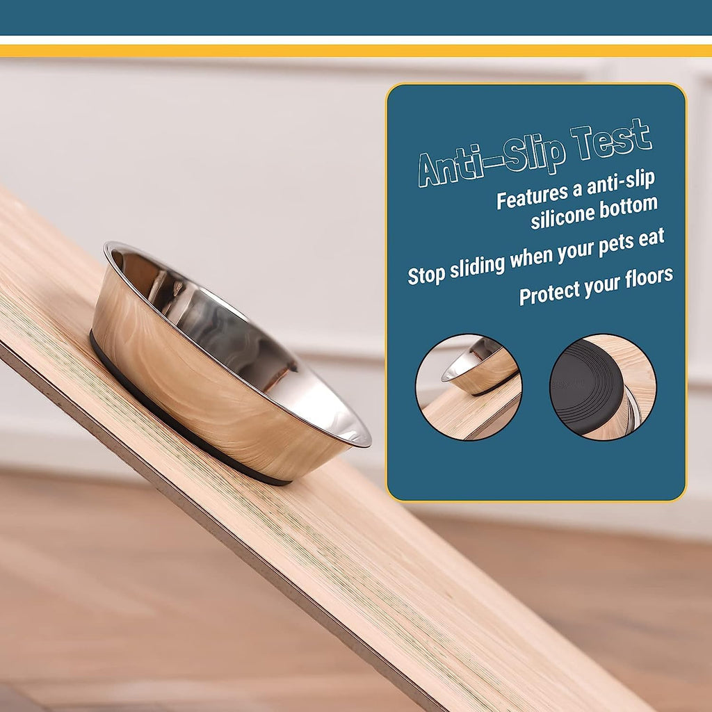 Lightweight Stainless Steel Cat Bowls - 3 Cup, 2 Pack